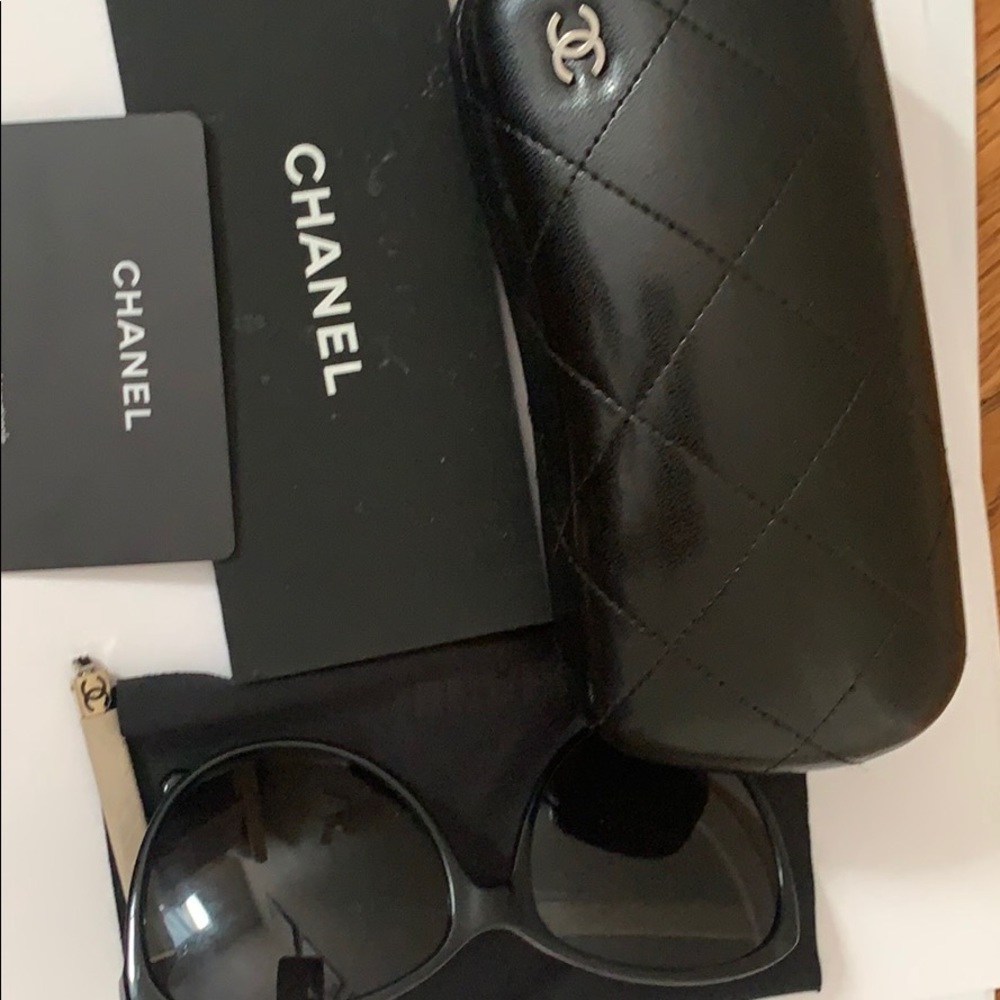 Authentic Chanel Sunglasses with Quilted Case